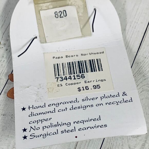 ‎Silver Touch Copper Duck Cuff Earrings Set - Picture 2 of 3